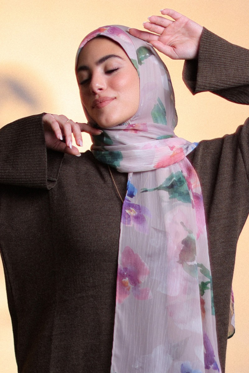 Sophia - Printed Crinkled Chiffon