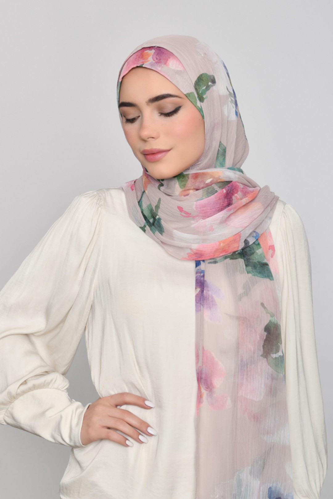 Sophia - Printed Crinkled Chiffon