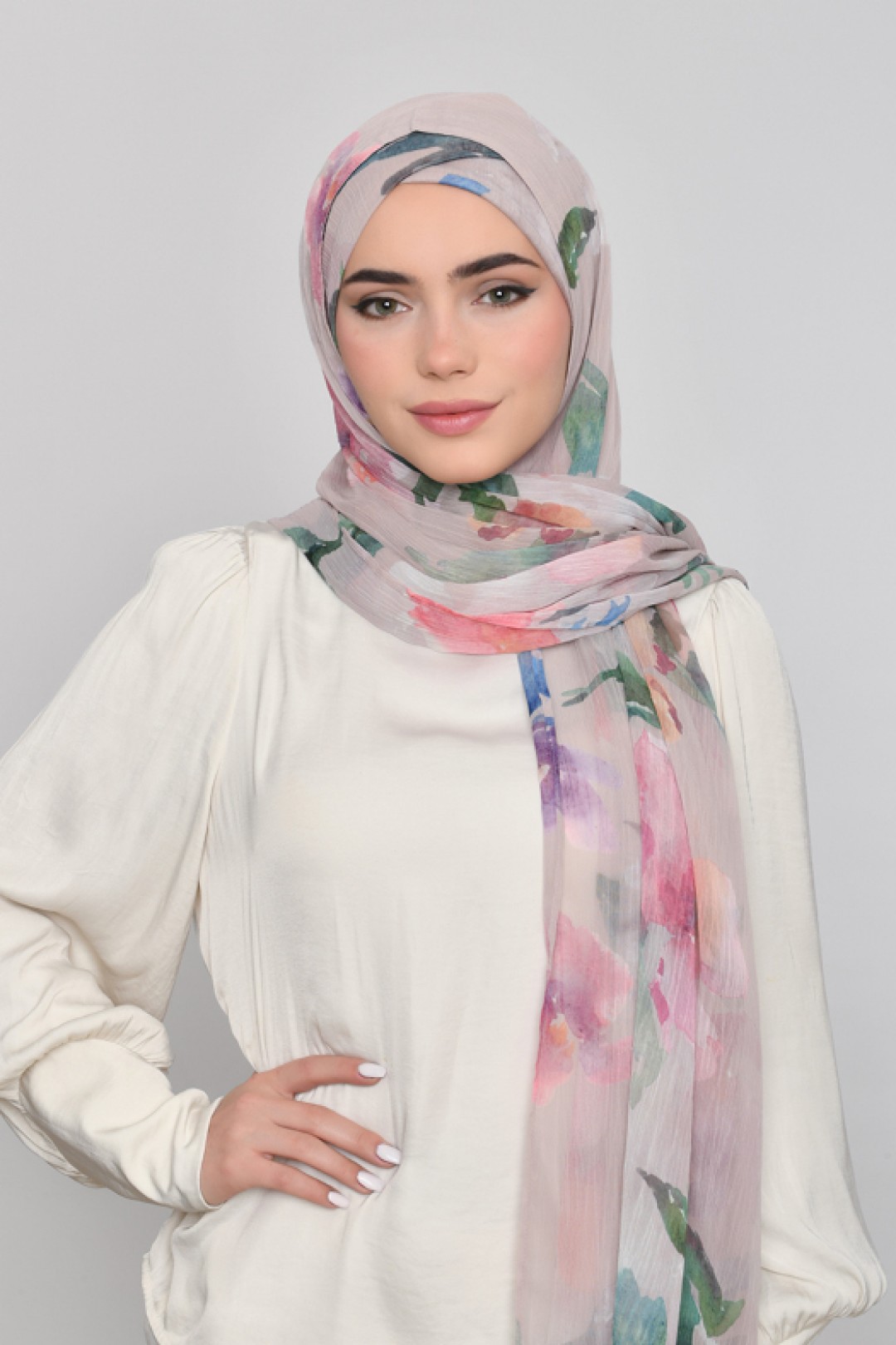Sophia - Printed Crinkled Chiffon