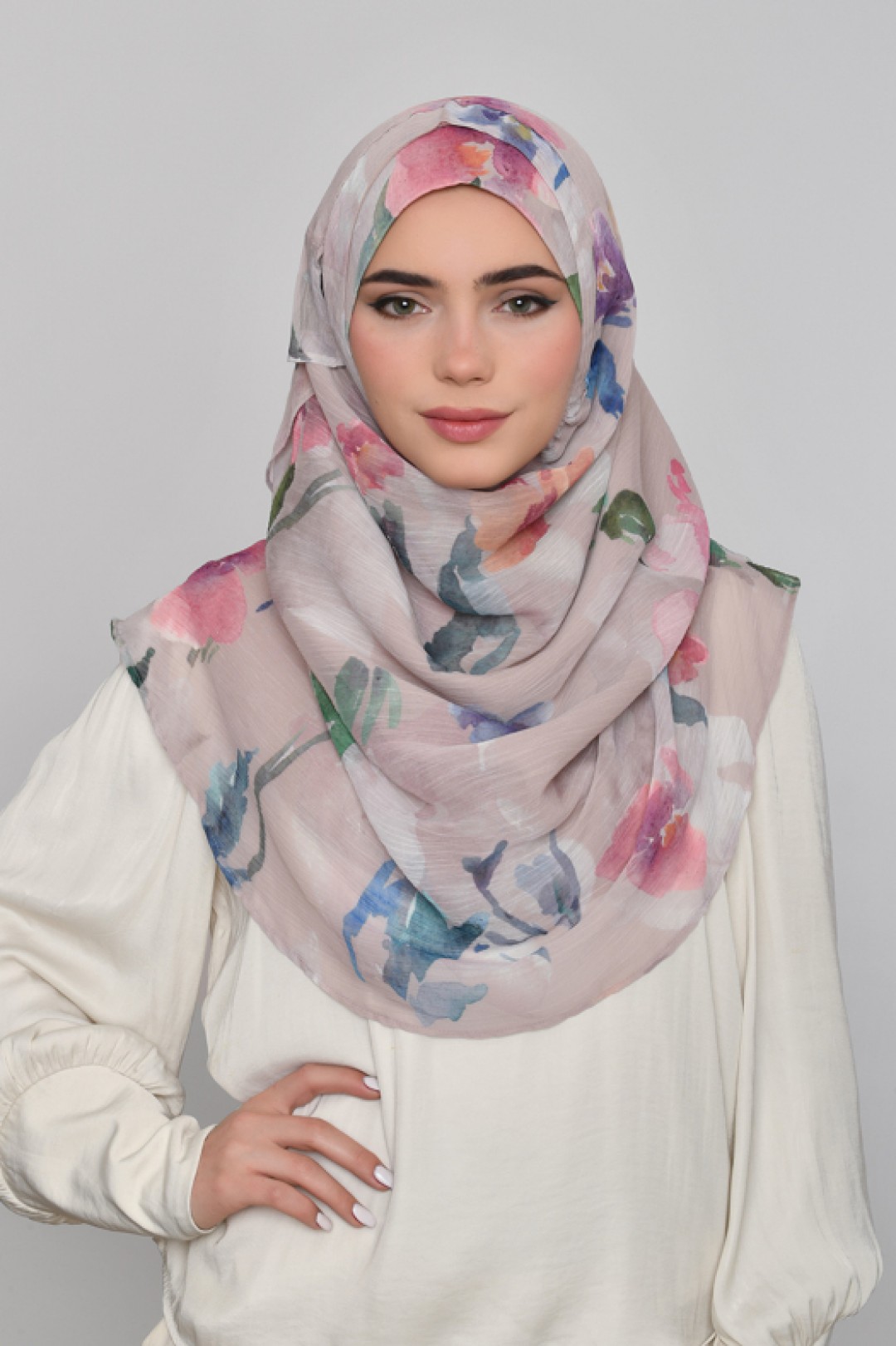 Sophia - Printed Crinkled Chiffon