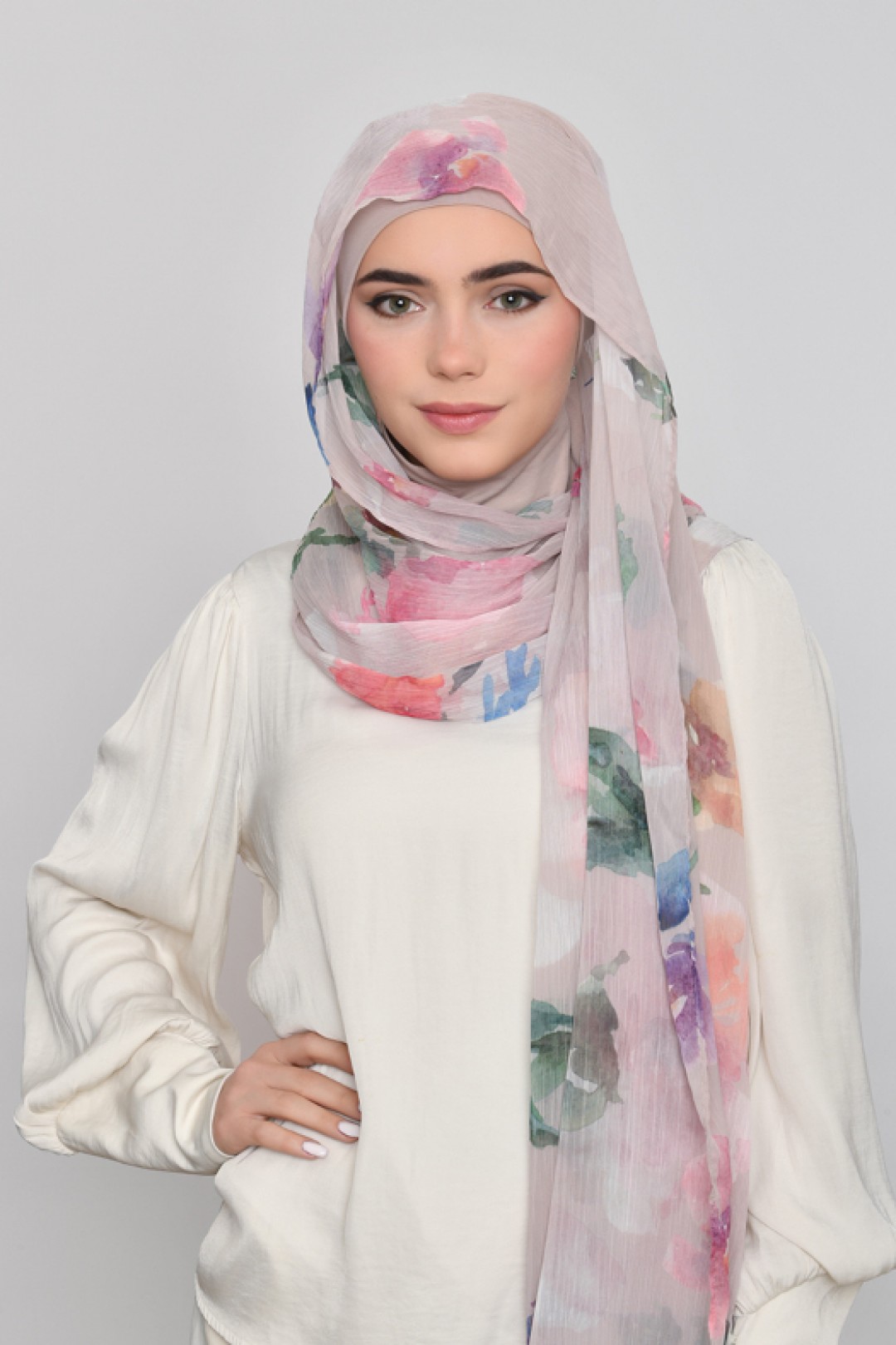 Sophia - Printed Crinkled Chiffon