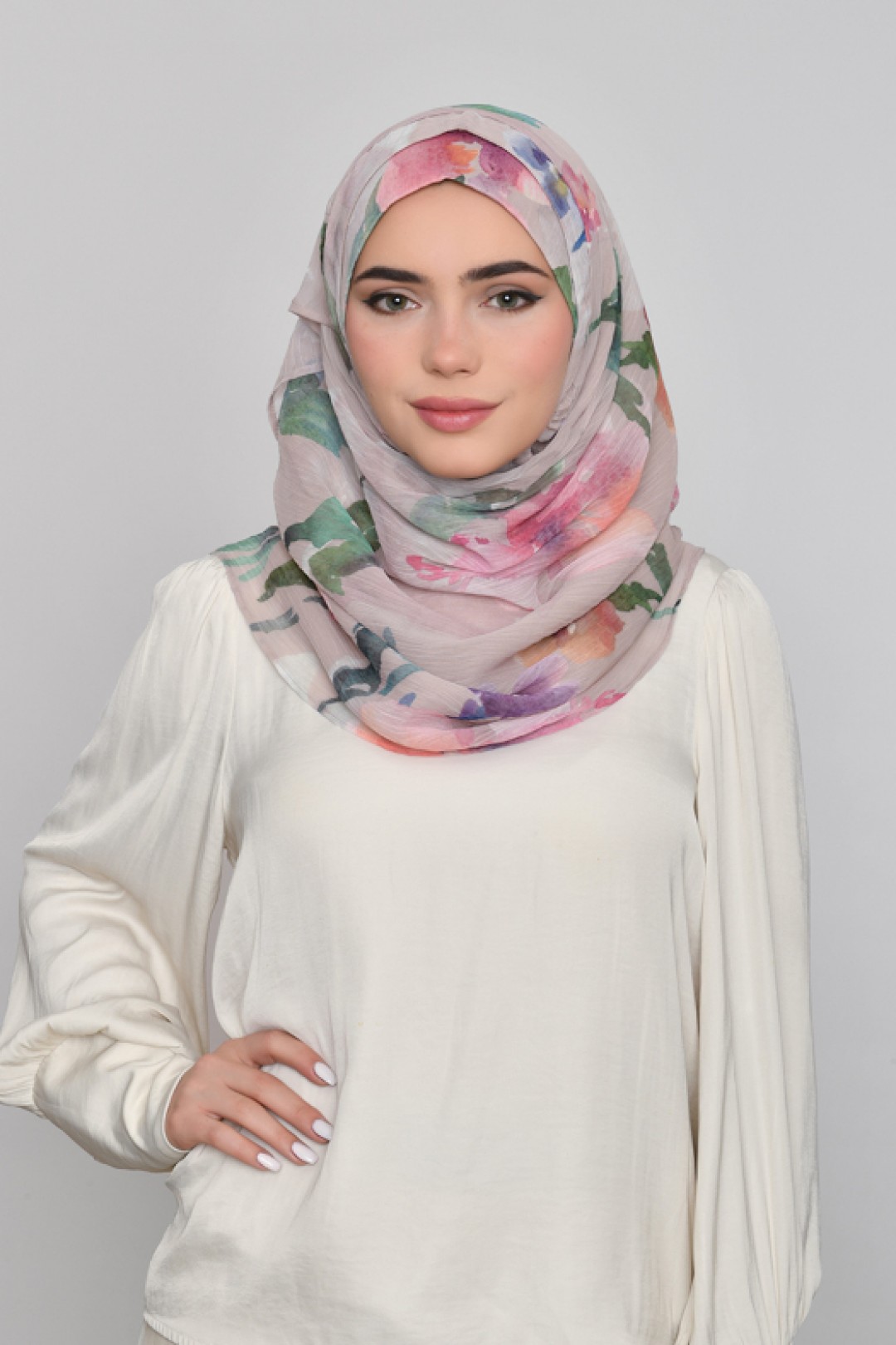 Sophia - Printed Crinkled Chiffon