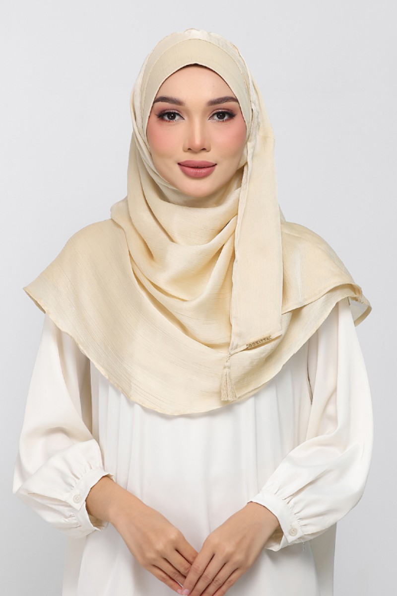 Soft Yellow - Plain Crinkled Satin