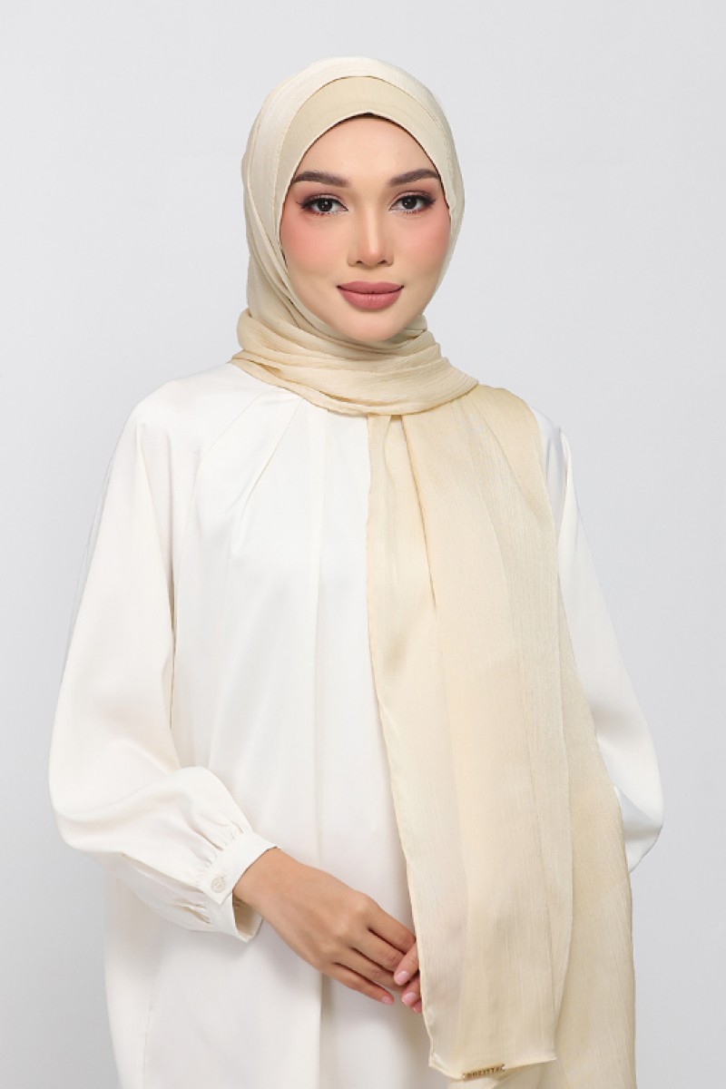 Soft Yellow - Plain Crinkled Satin