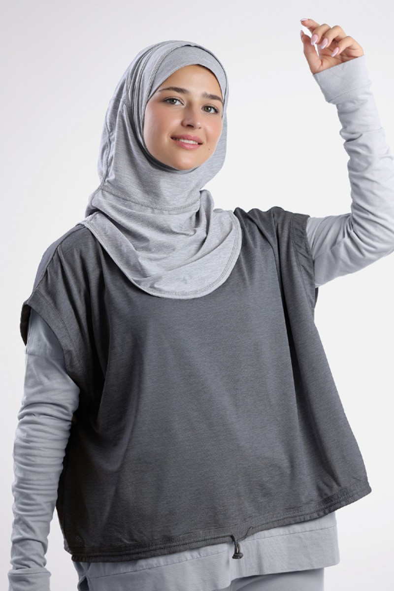 Sports Cropped Top - Plain Heather Functional Mesh