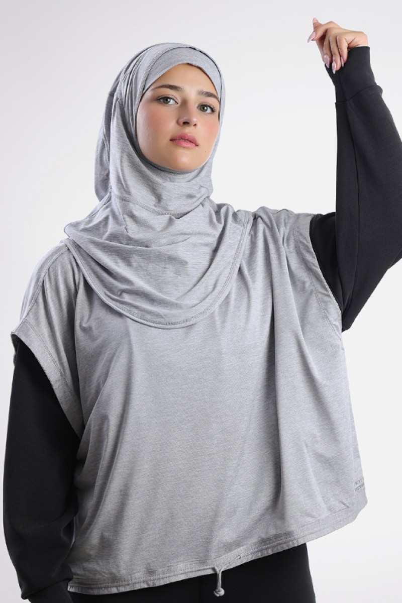 Sports Cropped Top - Plain Heather Functional Mesh
