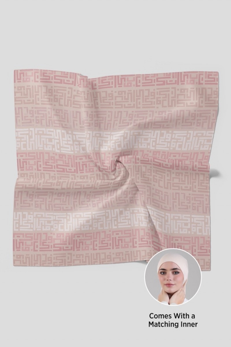 Monogram Pink - Printed Plus Crinkled Chiffon
