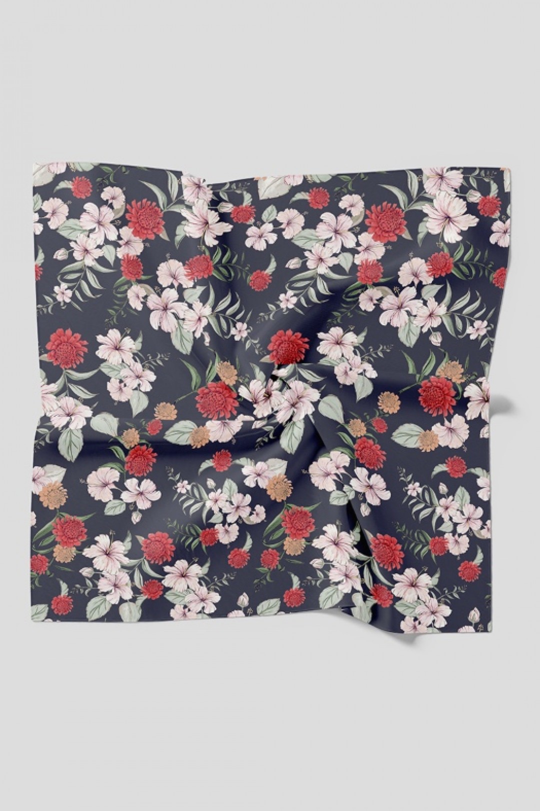 Hibiscus - Printed Plus Crinkled Chiffon