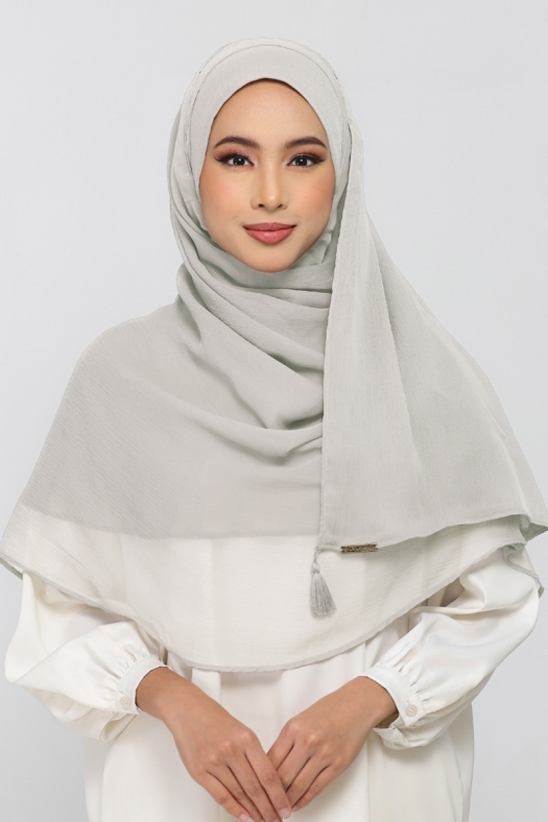 Stone - Plain Crinkled Chiffon