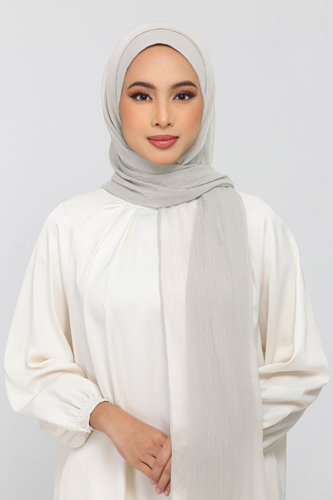 Stone - Plain Crinkled Chiffon