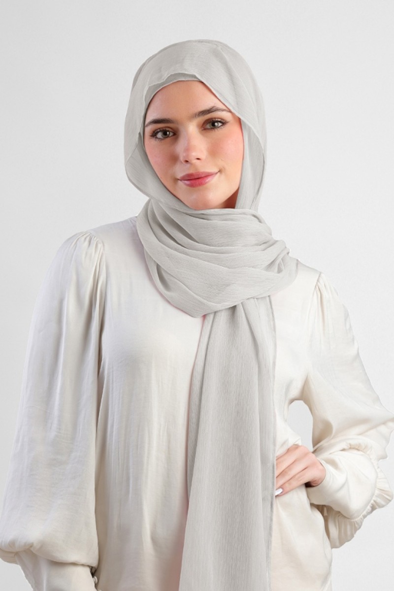Stone - Plain Crinkled Chiffon