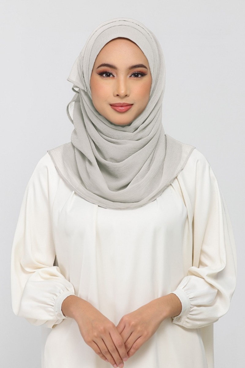 Stone - Plain Crinkled Chiffon