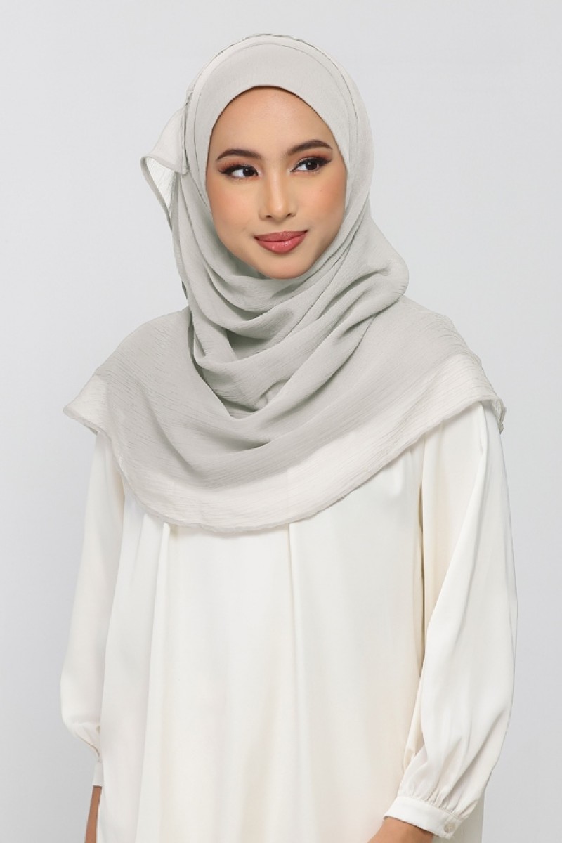 Stone - Plain Crinkled Chiffon