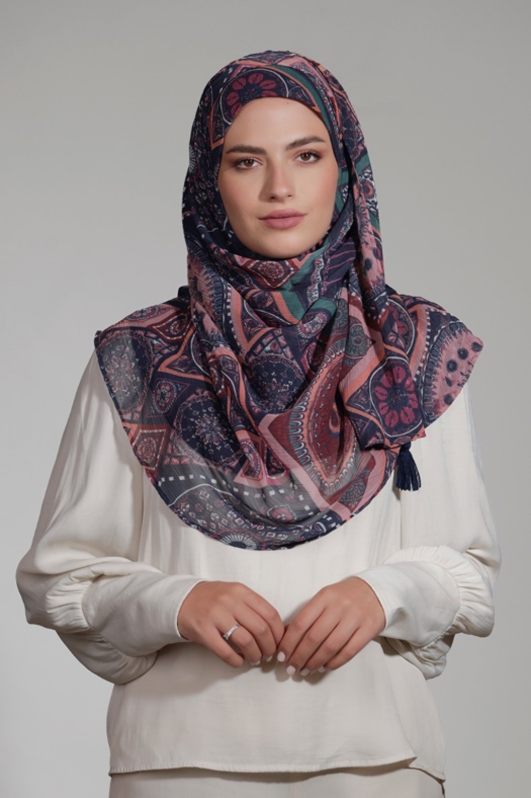Sultana - Printed Crinkled Chiffon - Face Mask