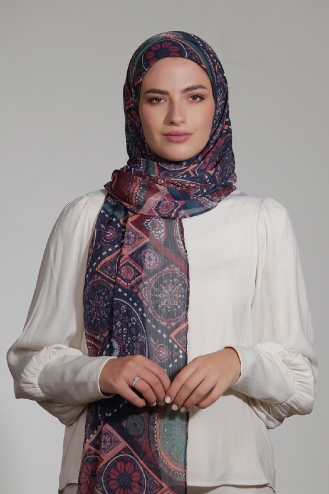 Sultana - Printed Crinkled Chiffon - Face Mask