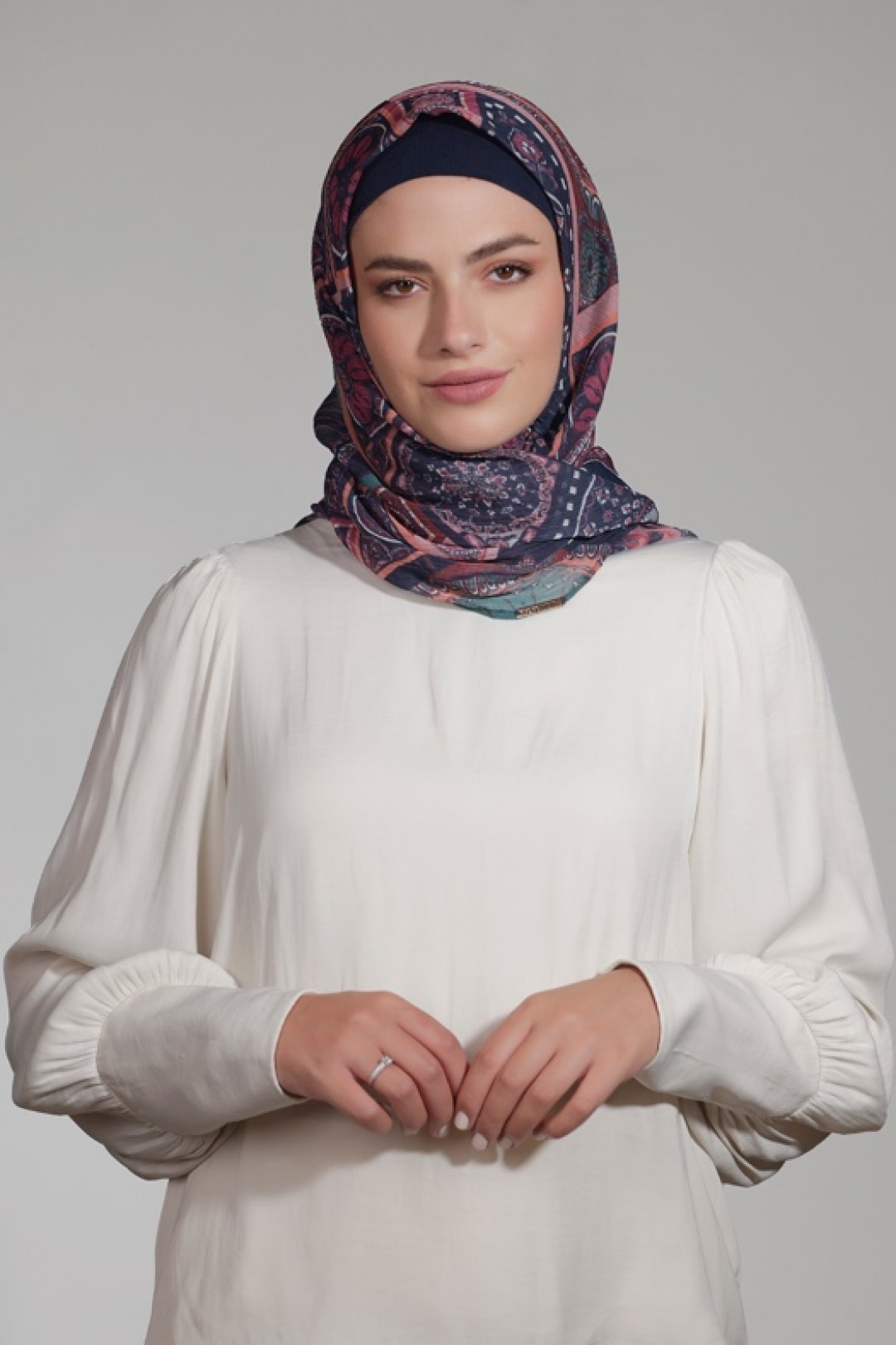 Sultana - Printed Crinkled Chiffon - Face Mask