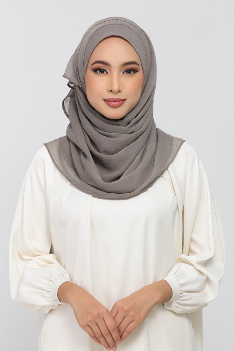 Truffle - Plain Crinkled Chiffon
