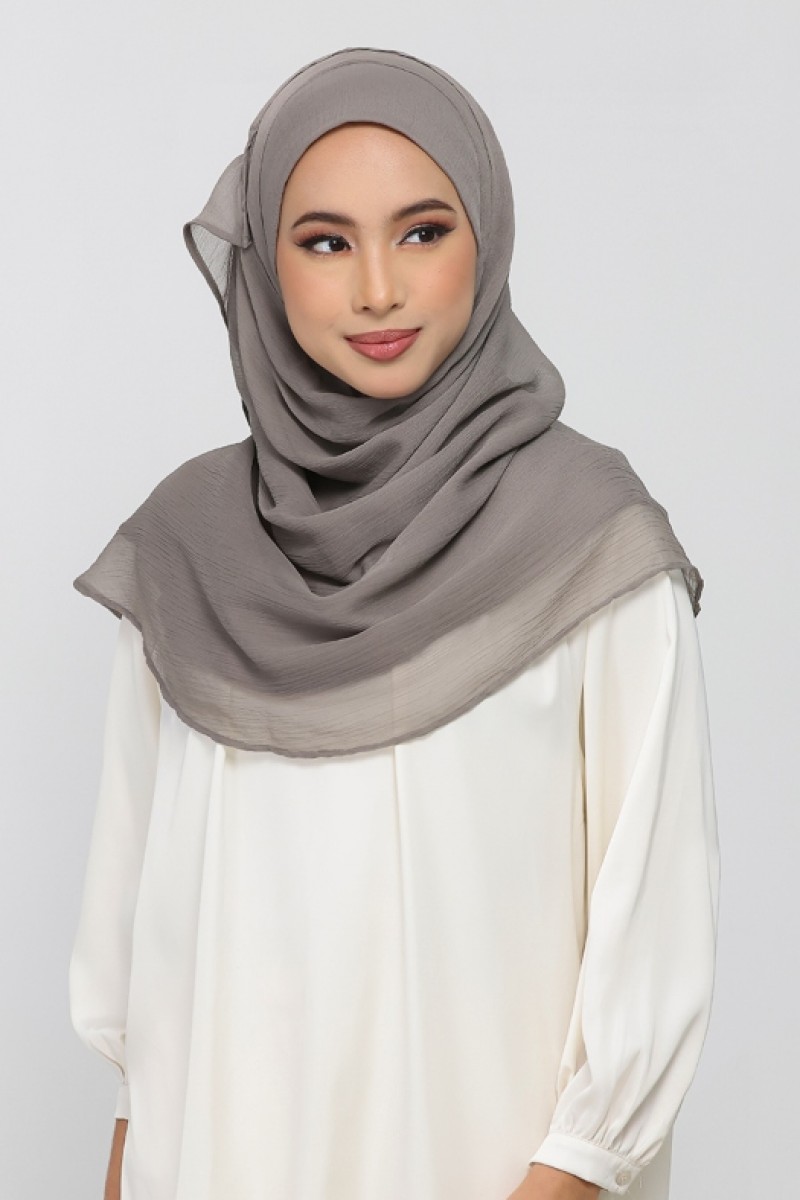 Truffle - Plain Crinkled Chiffon