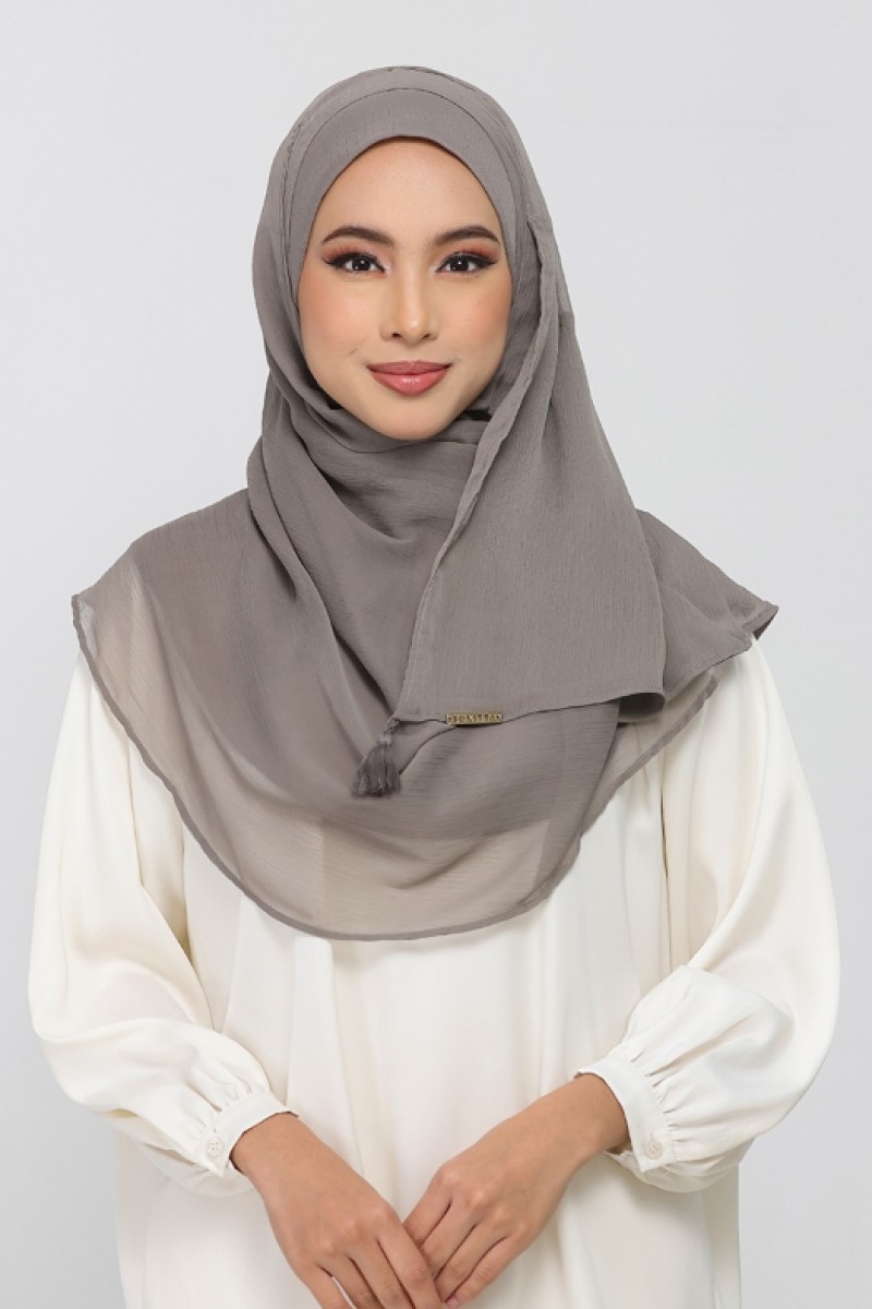 Truffle - Plain Crinkled Chiffon