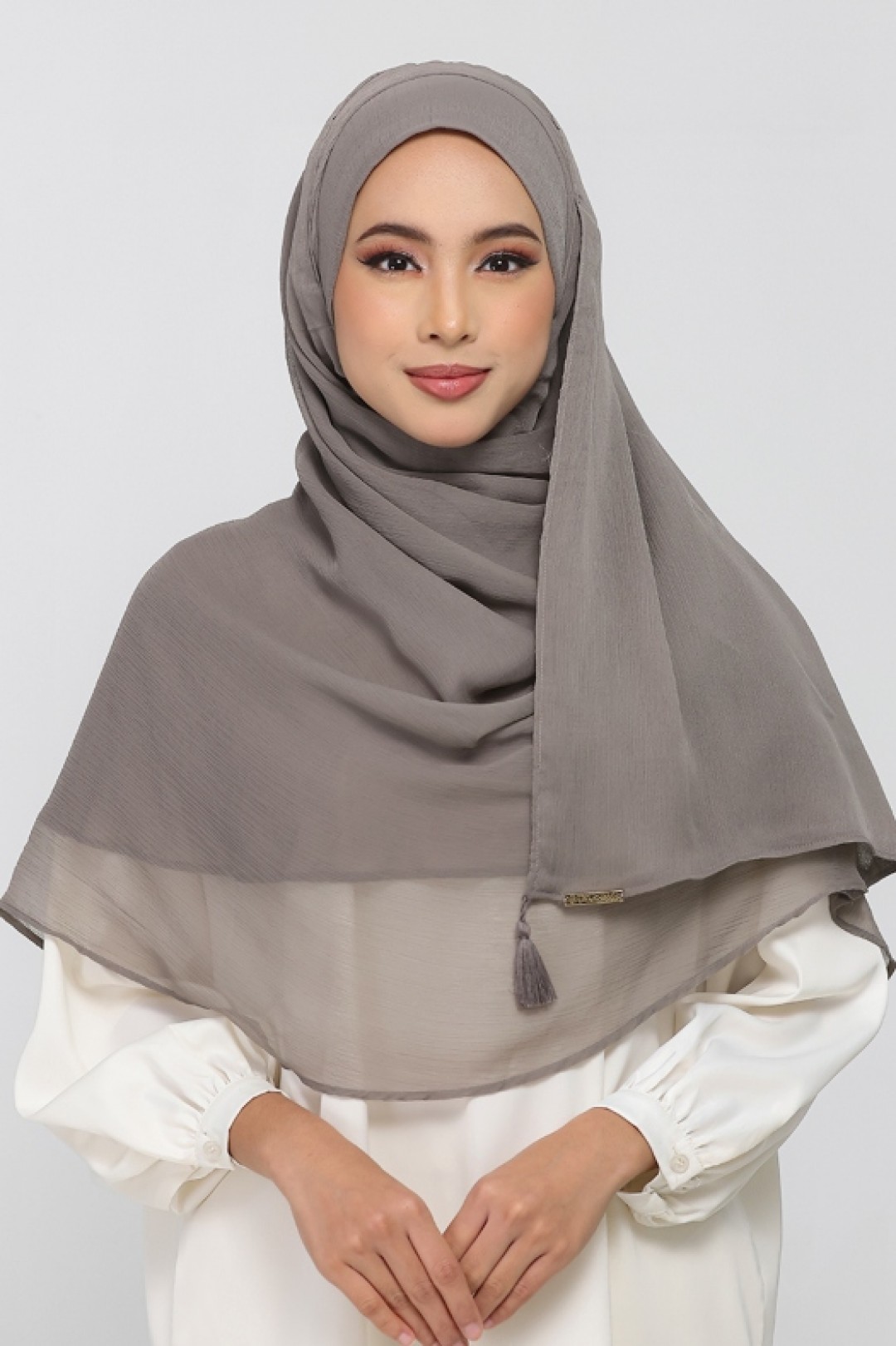 Truffle - Plain Crinkled Chiffon