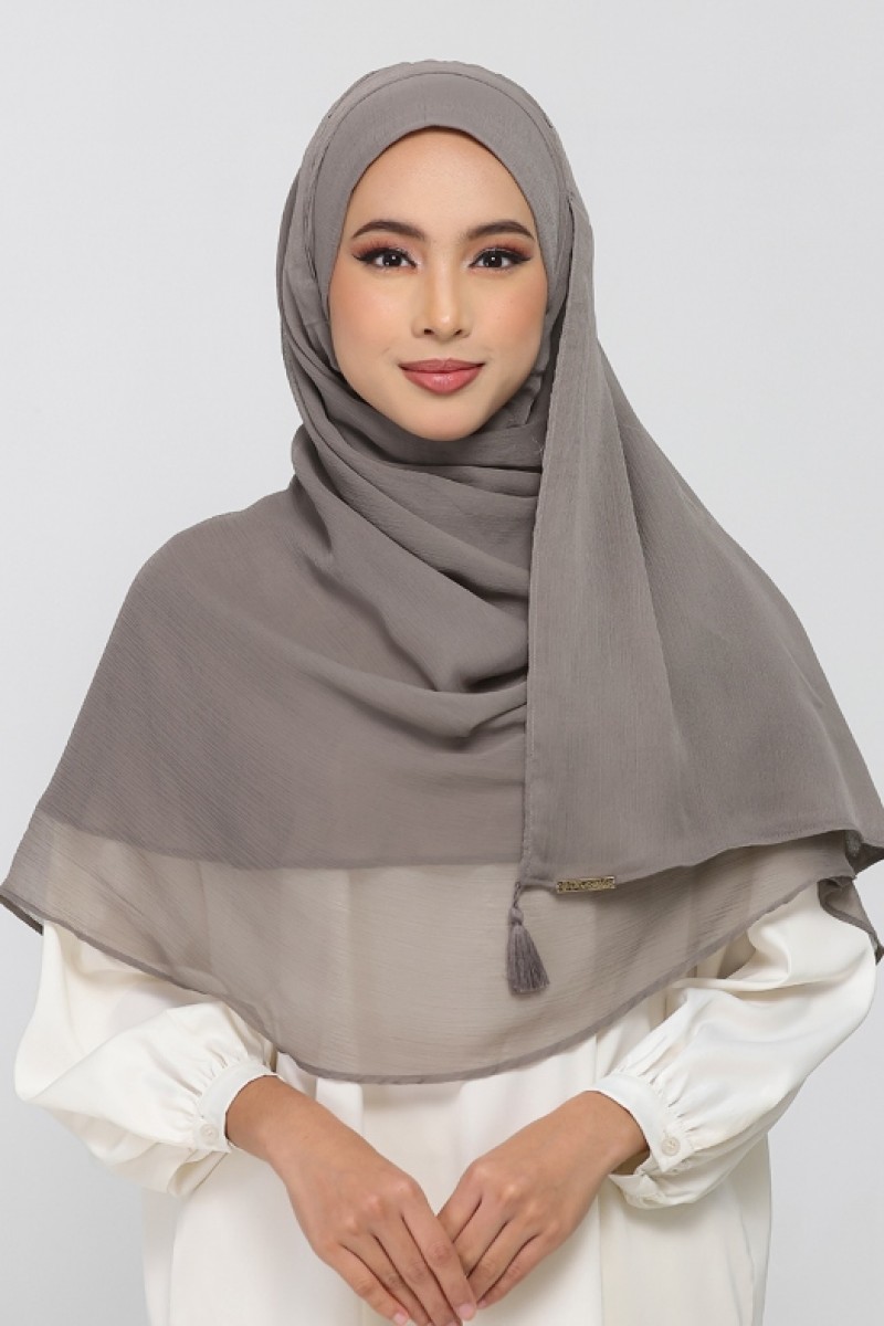 Truffle - Plain Crinkled Chiffon