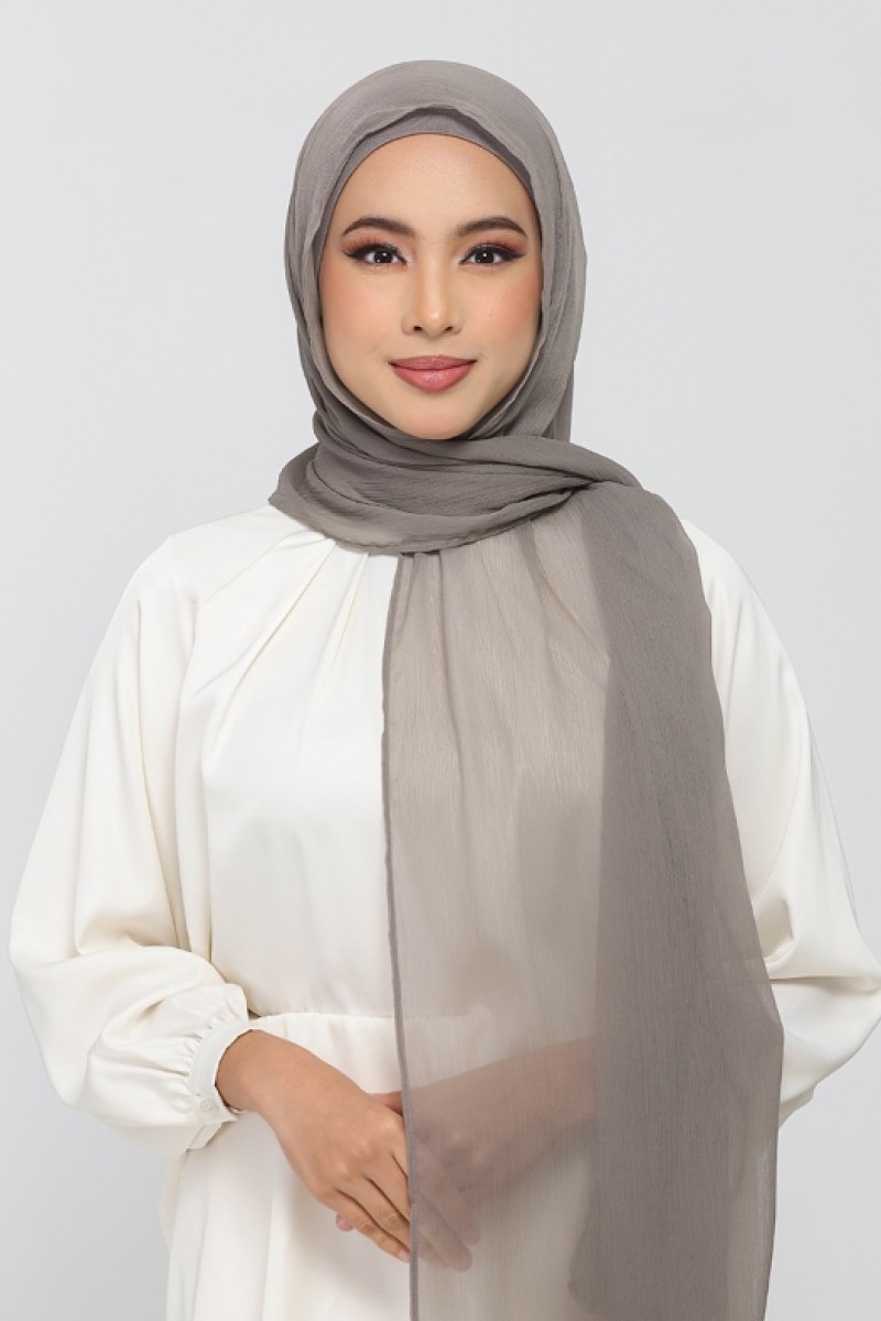 Truffle - Plain Crinkled Chiffon