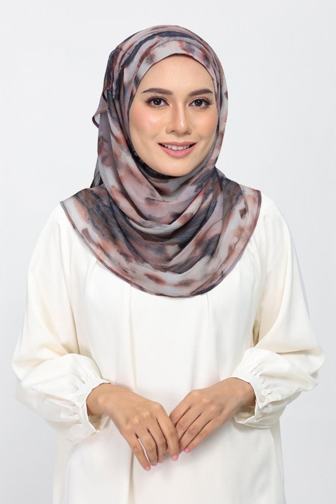 Timber Flame - Printed Plus Crinkled Chiffon