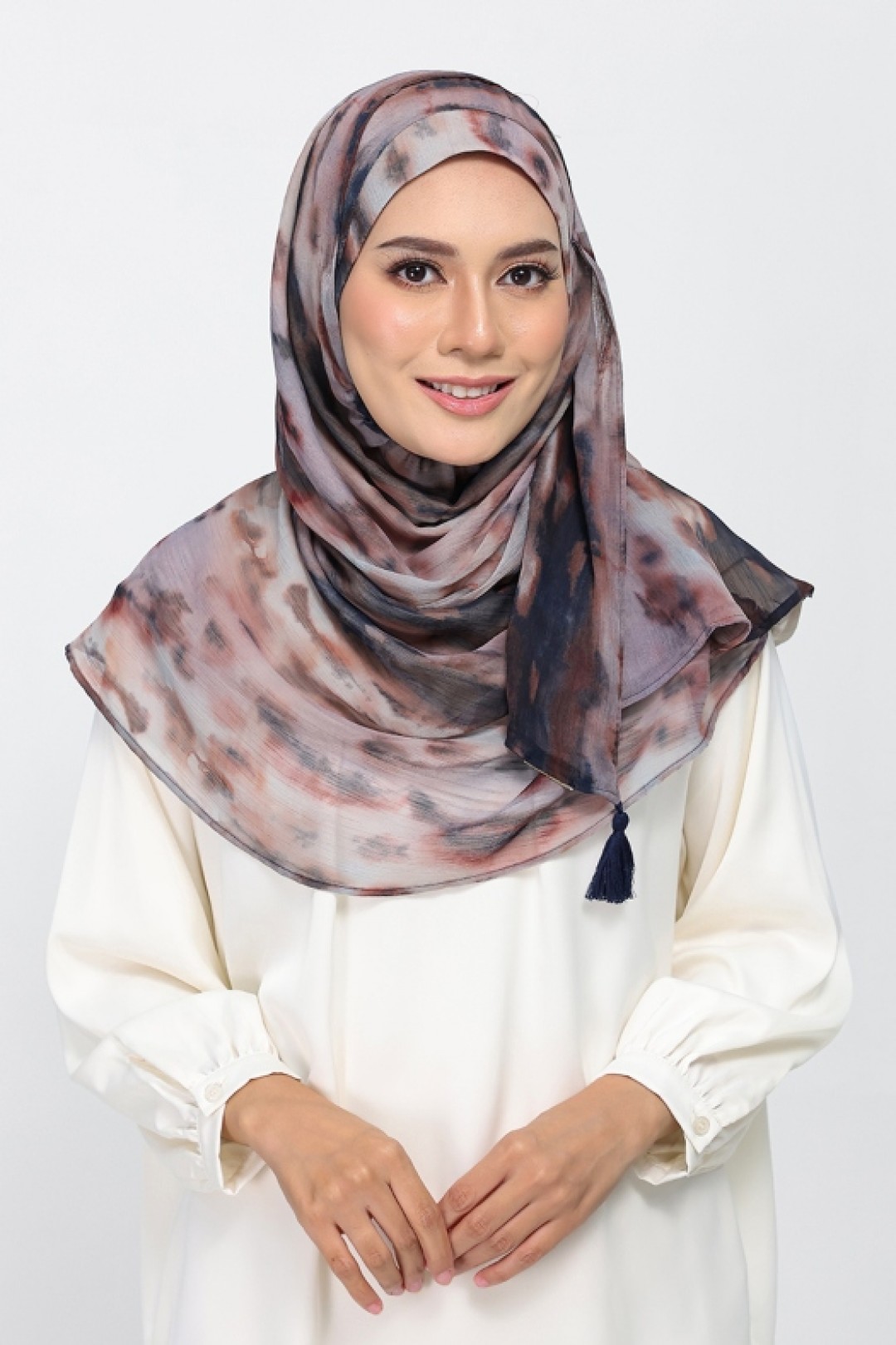 Timber Flame - Printed Plus Crinkled Chiffon