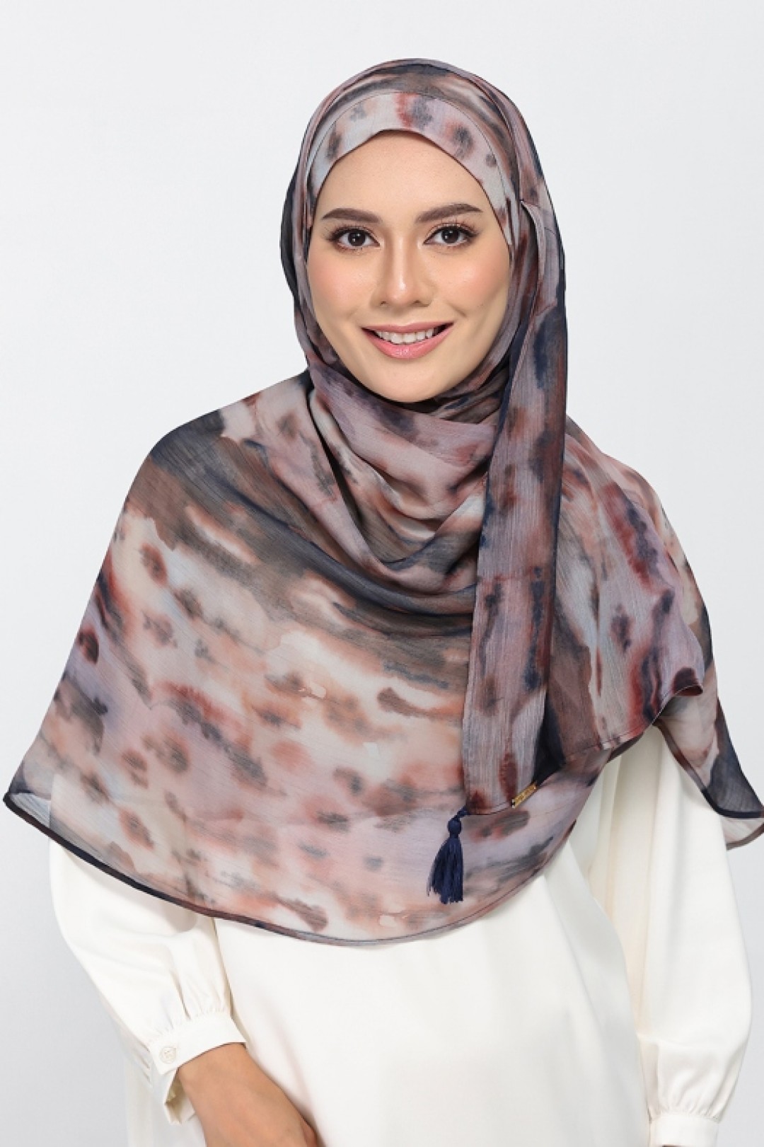Timber Flame - Printed Plus Crinkled Chiffon
