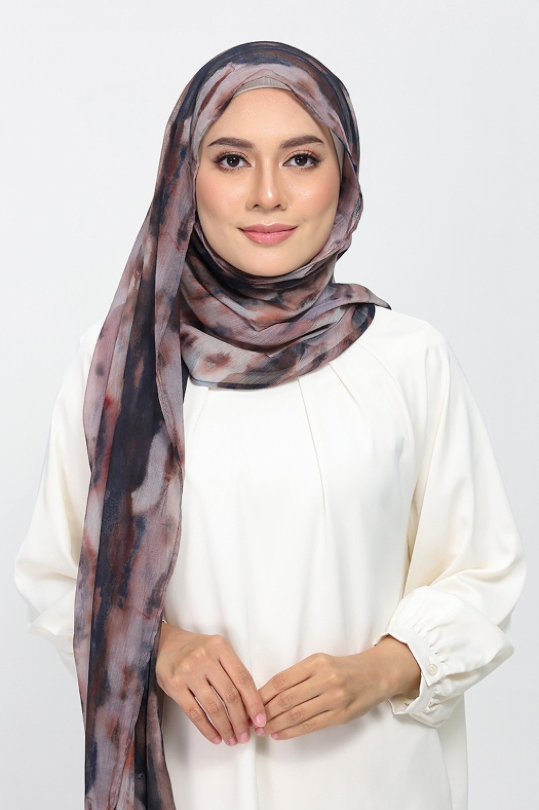 Timber Flame - Printed Plus Crinkled Chiffon