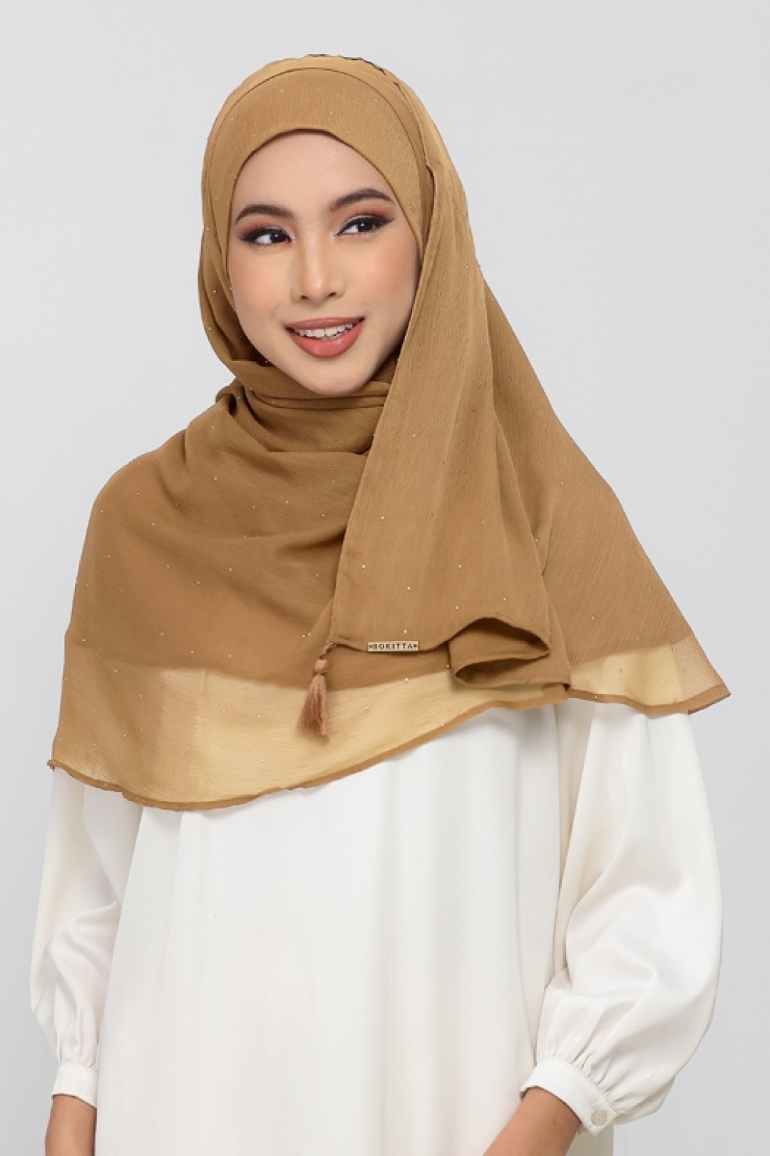 Topaz - Plain Crinkled Chiffon Crystals