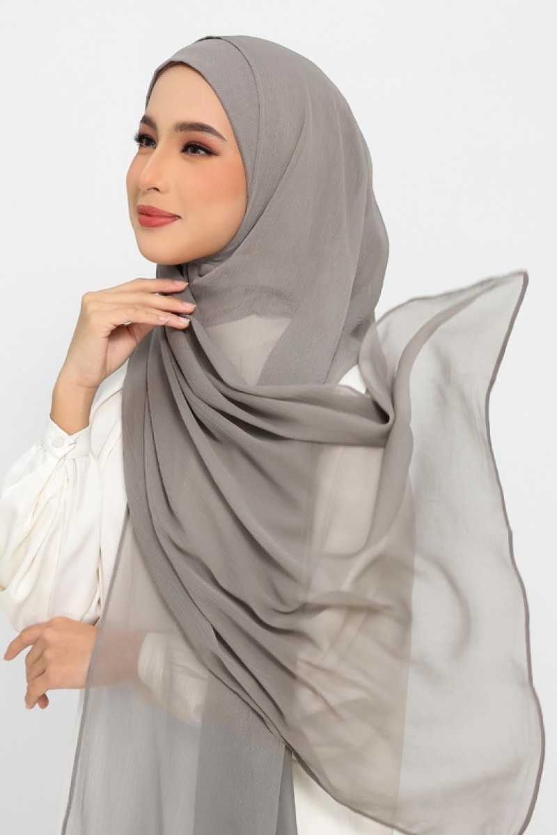 Truffle - Plain Crinkled Chiffon