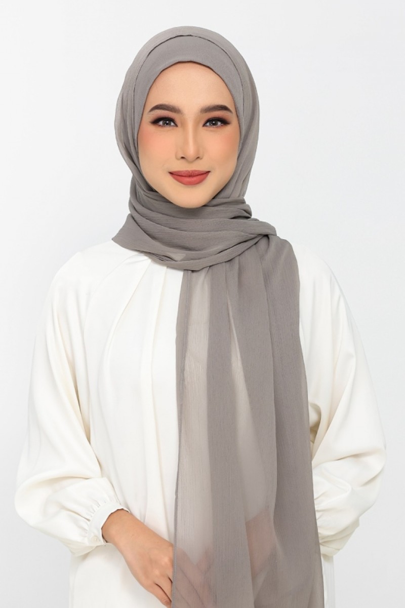 Truffle - Plain Crinkled Chiffon