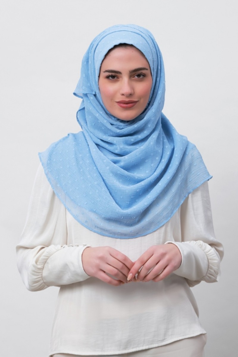 Baby Blue - Mosaic Butti Chiffon