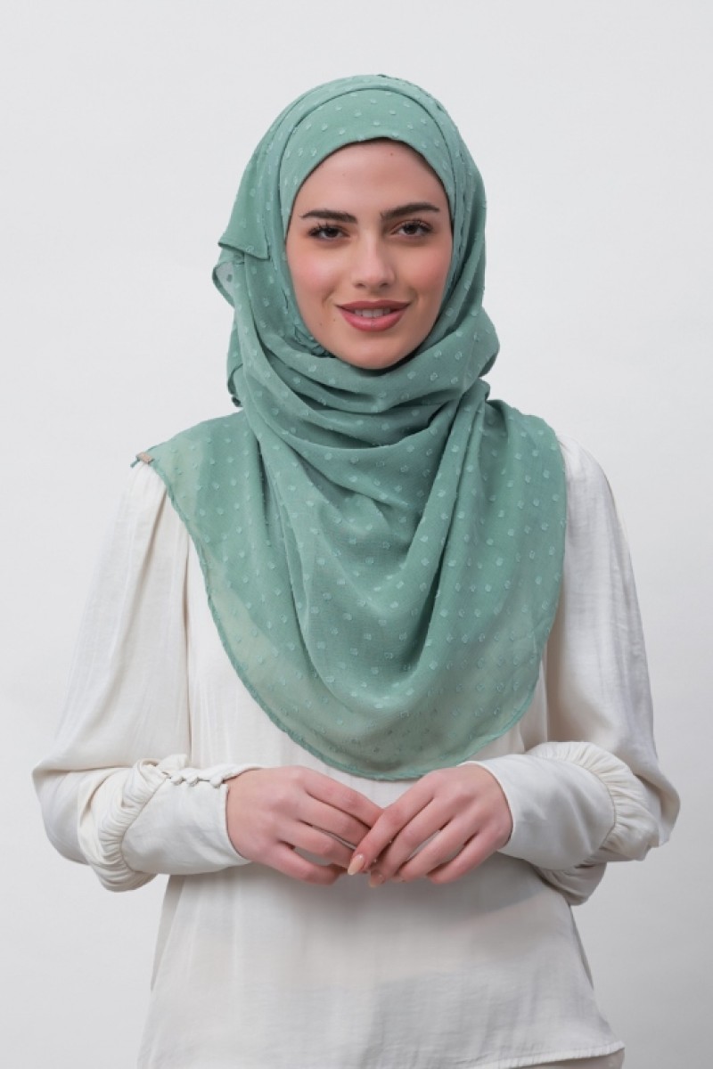 Sage Green - Mosaic Butti Chiffon