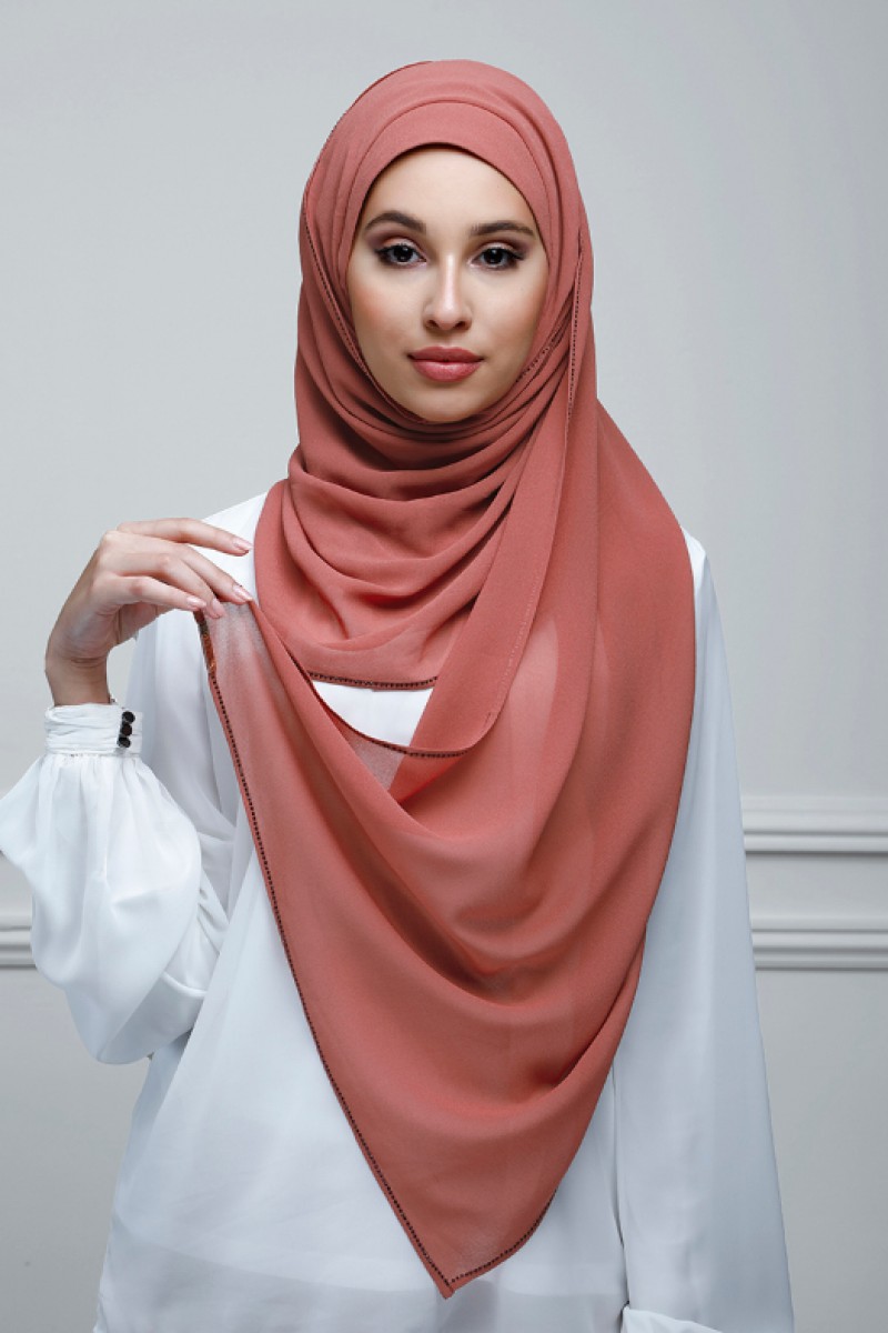 Vintage Rose - Plain With Charms Georgette