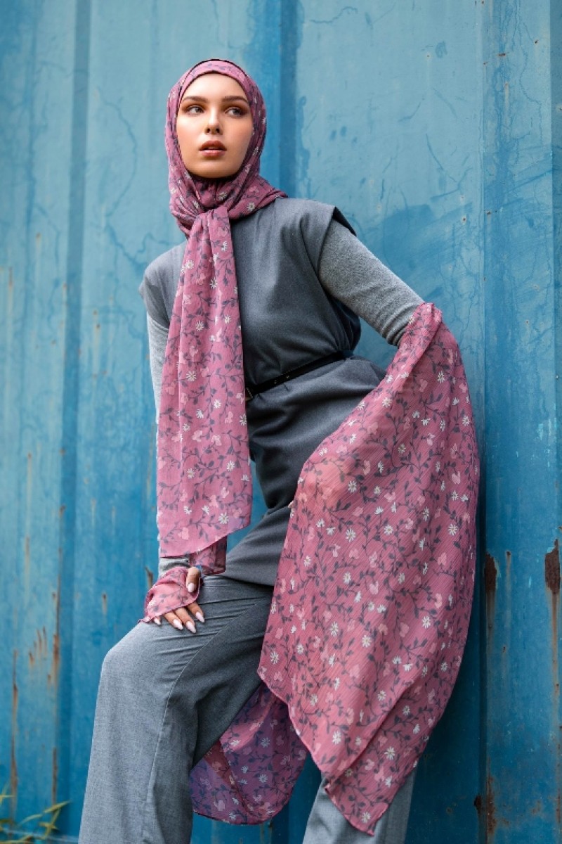 Wild Blush - Printed Plus Crinkled Chiffon