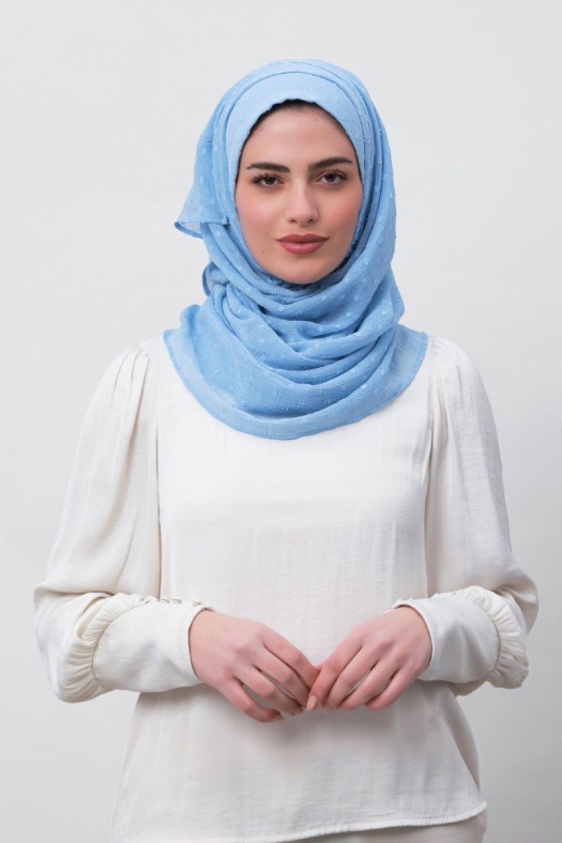 Baby Blue - Mosaic Butti Chiffon
