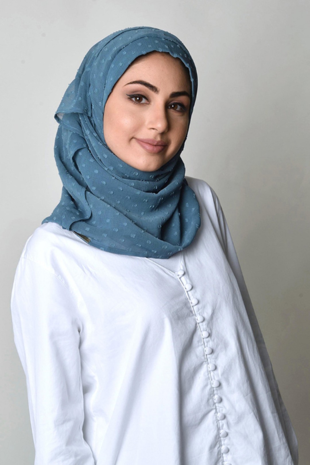 Blue Stone - Plain Mosaic Butti Chiffon