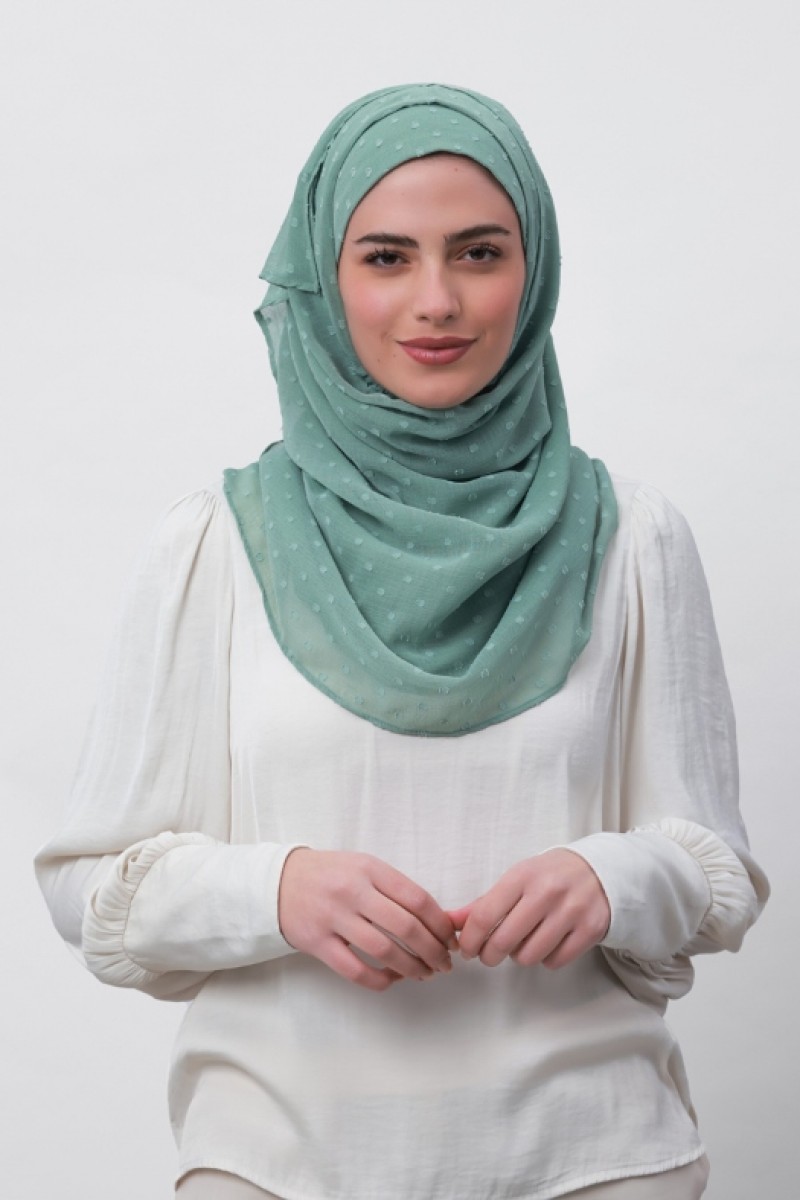 Sage Green - Mosaic Butti Chiffon