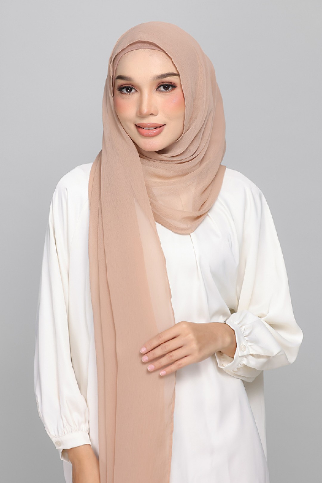 Warm Taupe - BASICS Plain Lite Chiffon