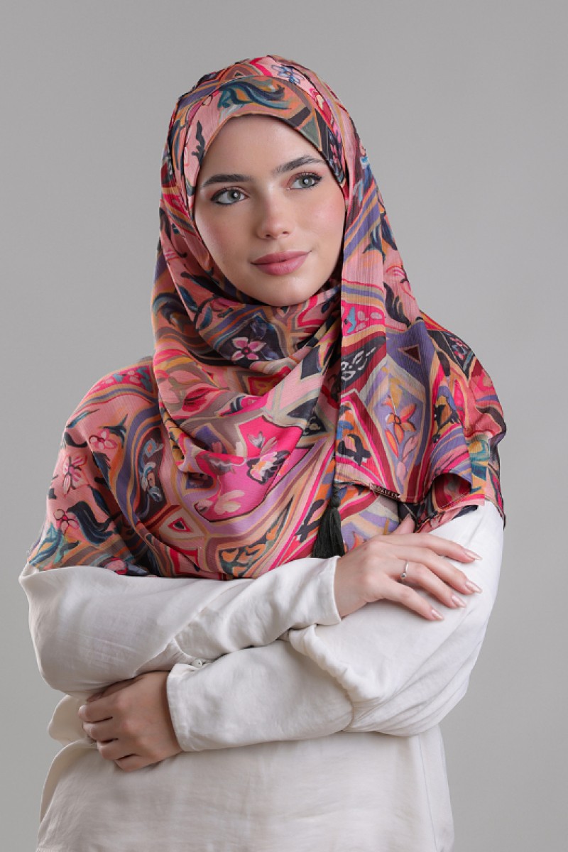 Wazir Khan - Printed Plus Crinkled Satin Chiffon