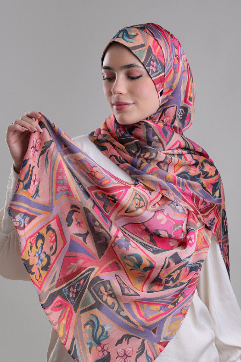 Wazir Khan - Printed Plus Crinkled Satin Chiffon