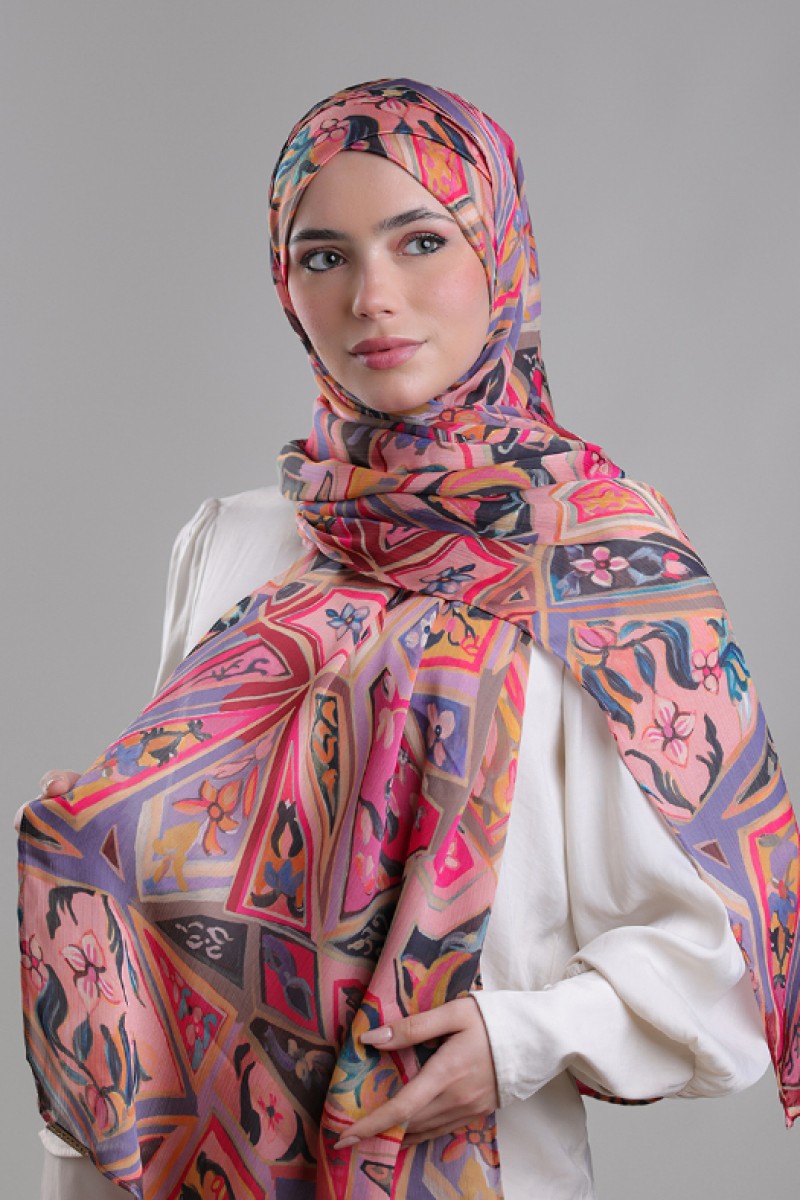 Wazir Khan - Printed Plus Crinkled Satin Chiffon