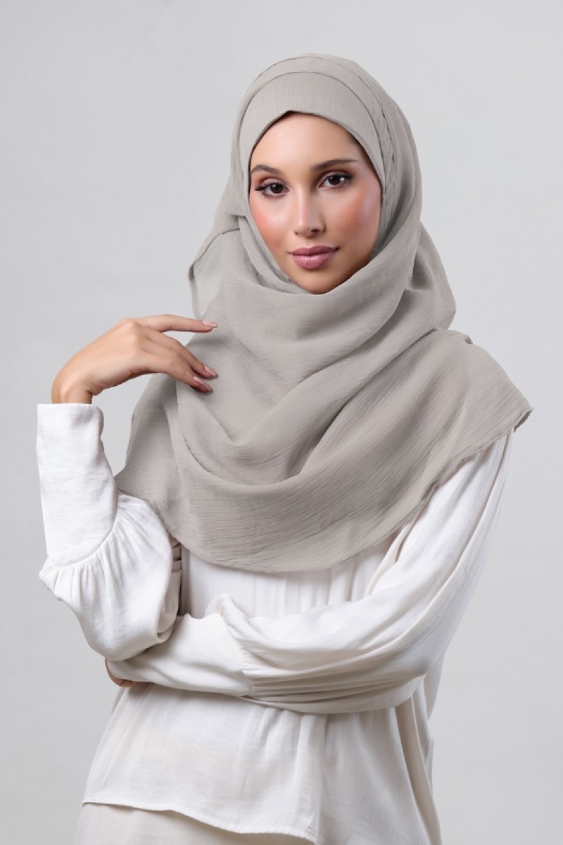 White Sand - Plain Crinkled Chiffon