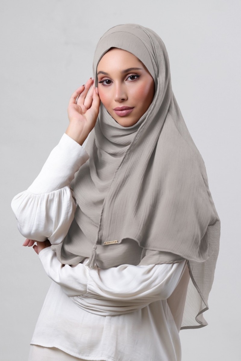 White Sand - Plain Crinkled Chiffon