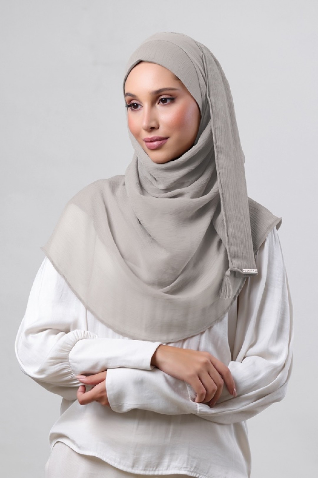 White Sand - Plain Crinkled Chiffon