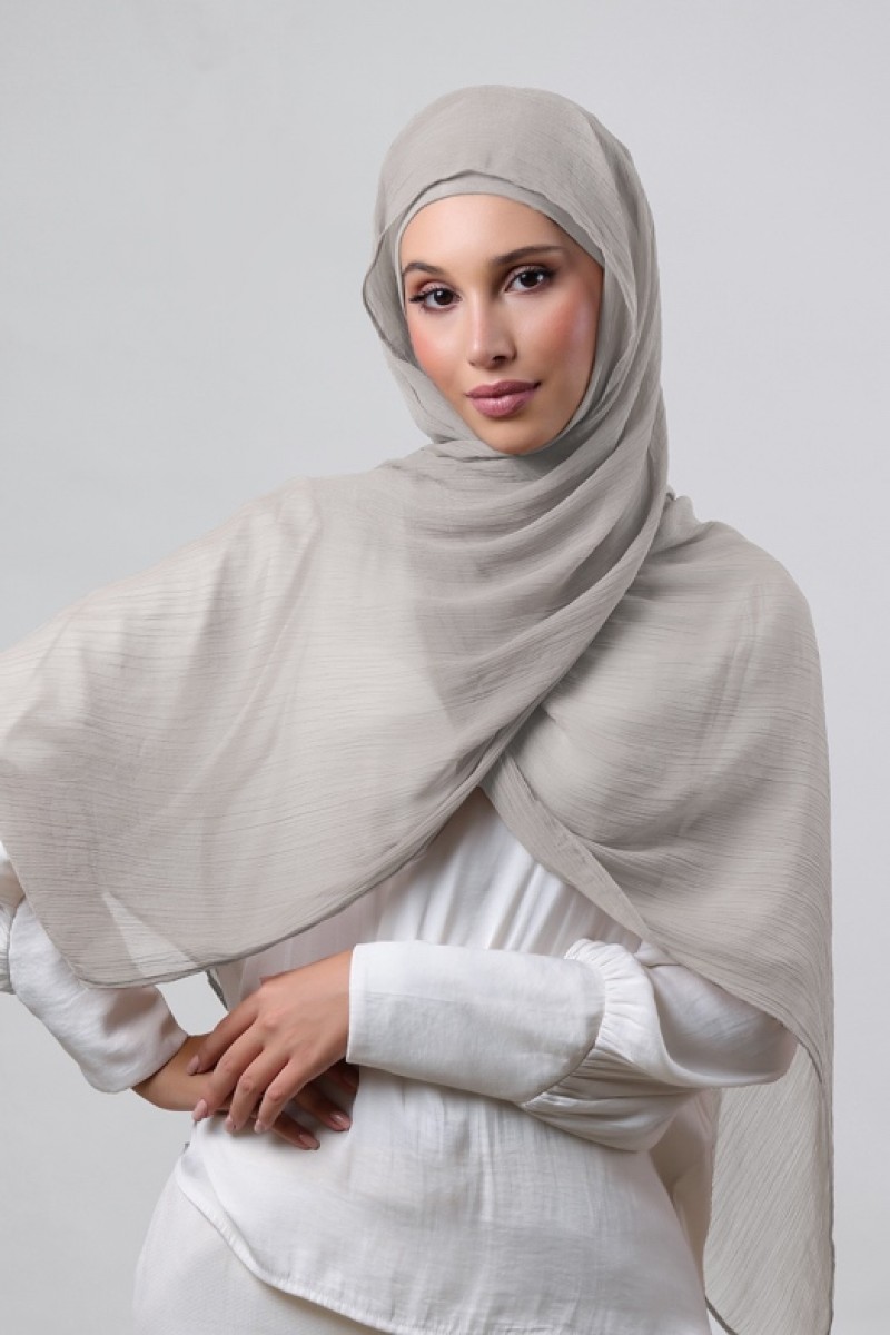 White Sand - Plain Crinkled Chiffon