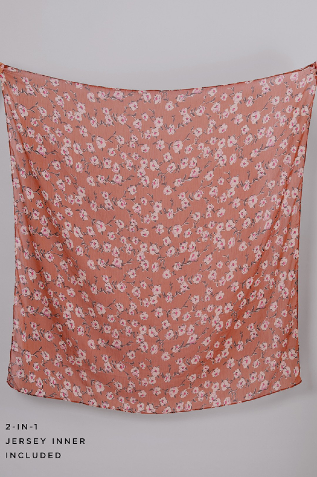 White Bloom - Printed Crinkled Chiffon
