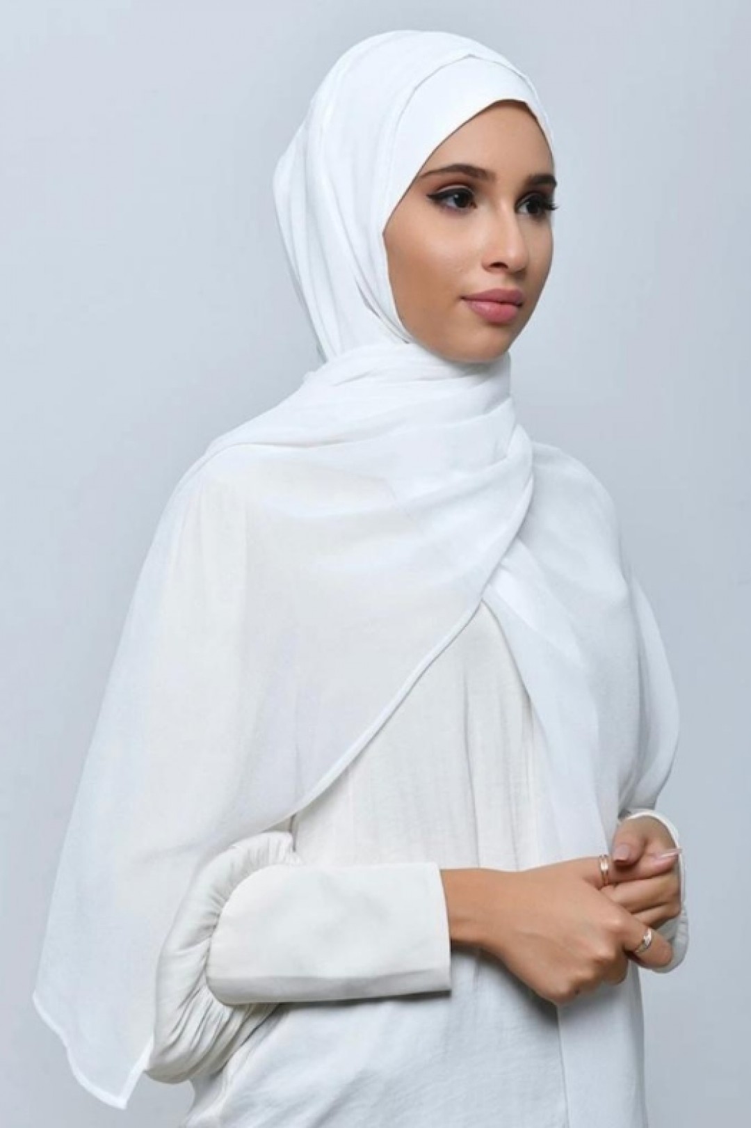 White - Plain Crepe Chiffon - Freestyle